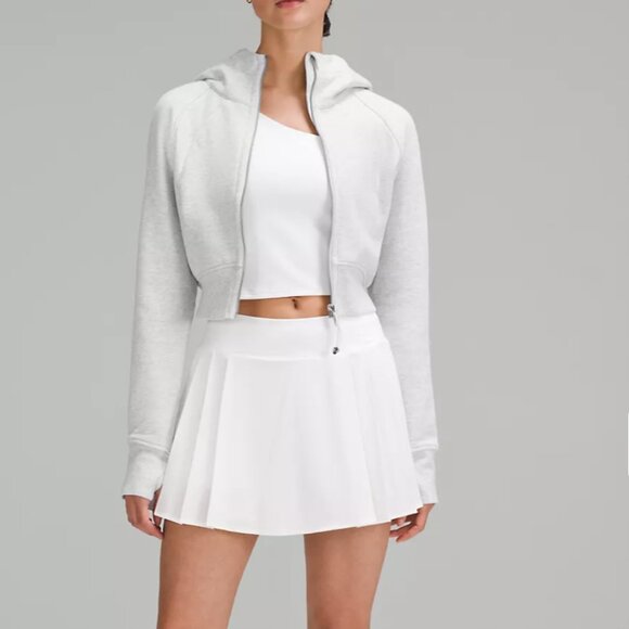 LULULEMON Scuba Full-Zip Cropped Hoodie Heathered Core Ultra Light Grey NWT - Picture 2 of 6